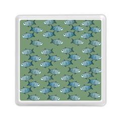 Fishes Pattern Background Theme Memory Card Reader (square) by Vaneshop
