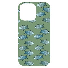 Fishes Pattern Background Theme Iphone 14 Pro Max Black Uv Print Case by Vaneshop