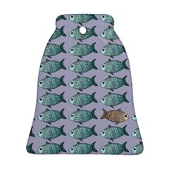 Fishes Pattern Background Theme Art Ornament (bell) by Vaneshop