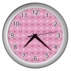 Pattern Print Floral Geometric Wall Clock (silver) by Vaneshop