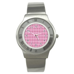 Pattern Print Floral Geometric Stainless Steel Watch