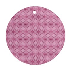 Pattern Print Floral Geometric Round Ornament (two Sides)