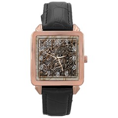 Zebra Abstract Background Rose Gold Leather Watch  by Vaneshop