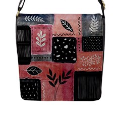 Floral Wall Art Flap Closure Messenger Bag (l) by Vaneshop