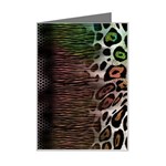 Leopard Animal Shawl Honeycomb Mini Greeting Card Left