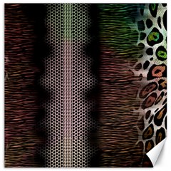 Leopard Animal Shawl Honeycomb Canvas 12  X 12  by Vaneshop