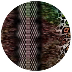 Leopard Animal Shawl Honeycomb Wooden Bottle Opener (round) by Vaneshop