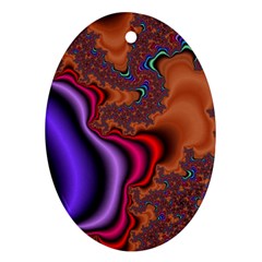 Colorful Piece Abstract Oval Ornament (two Sides) by Vaneshop