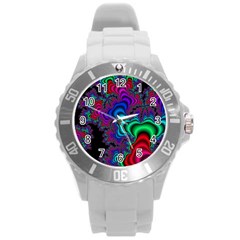 Abstract Piece Color Round Plastic Sport Watch (l) by Vaneshop