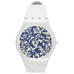 Bird Animal Animal Background Round Plastic Sport Watch (M)