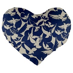 Bird Animal Animal Background Large 19  Premium Heart Shape Cushions