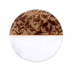 Bird Animal Animal Background Classic Marble Wood Coaster (Round) 