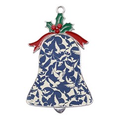 Bird Animal Animal Background Metal Holly Leaf Bell Ornament