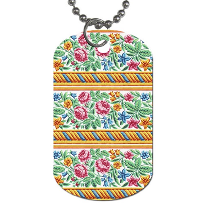 Flower Fabric Design Dog Tag (Two Sides)