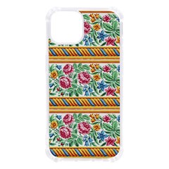 Flower Fabric Design Iphone 13 Tpu Uv Print Case by Vaneshop