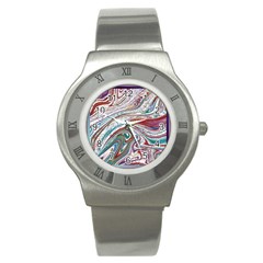 Abstract Background Ornamental Stainless Steel Watch