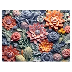 3d Flower Bloom Embossed Pattern Premium Plush Fleece Blanket (extra Small) by Vaneshop