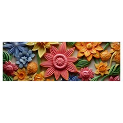 Flower Bloom Embossed Pattern Banner And Sign 12  X 4 