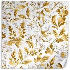 Flowers Gold Floral Canvas 12  X 12  by Vaneshop
