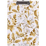 Flowers Gold Floral A4 Acrylic Clipboard Front