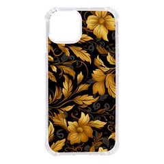 Flower Gold Floral Iphone 14 Tpu Uv Print Case by Vaneshop