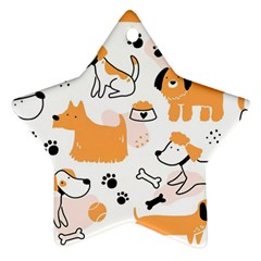 Seamless Pattern Of Cute Dog Puppy Cartoon Funny And Happy Ornament (star)