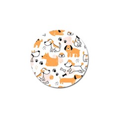 Seamless Pattern Of Cute Dog Puppy Cartoon Funny And Happy Golf Ball Marker (4 Pack)