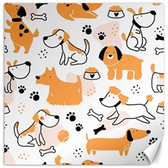 Seamless Pattern Of Cute Dog Puppy Cartoon Funny And Happy Canvas 20  X 20 