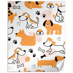 Seamless Pattern Of Cute Dog Puppy Cartoon Funny And Happy Canvas 11  X 14 