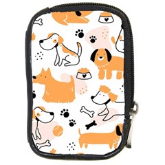 Seamless Pattern Of Cute Dog Puppy Cartoon Funny And Happy Compact Camera Leather Case by Wav3s