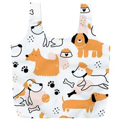 Seamless Pattern Of Cute Dog Puppy Cartoon Funny And Happy Full Print Recycle Bag (xxxl) by Wav3s