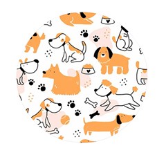 Seamless Pattern Of Cute Dog Puppy Cartoon Funny And Happy Mini Round Pill Box (pack Of 3) by Wav3s