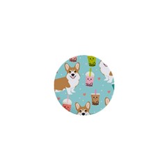 Welsh Corgi Boba Tea Bubble Cute Kawaii Dog Breed 1  Mini Buttons