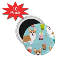 Welsh Corgi Boba Tea Bubble Cute Kawaii Dog Breed 1 75  Magnets (10 Pack) 
