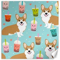 Welsh Corgi Boba Tea Bubble Cute Kawaii Dog Breed Canvas 20  X 20 