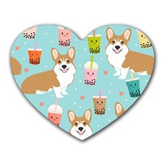 Welsh Corgi Boba Tea Bubble Cute Kawaii Dog Breed Heart Mousepad