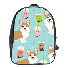 Welsh Corgi Boba Tea Bubble Cute Kawaii Dog Breed School Bag (large) by Wav3s