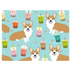 Welsh Corgi Boba Tea Bubble Cute Kawaii Dog Breed Two Sides Premium Plush Fleece Blanket (extra Small) by Wav3s