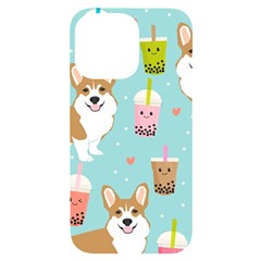 Welsh Corgi Boba Tea Bubble Cute Kawaii Dog Breed Iphone 14 Pro Max Black Uv Print Case by Wav3s