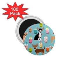 Chihuahua Bubble Kawaii Boba Tea Cute Dog 1 75  Magnets (100 Pack) 