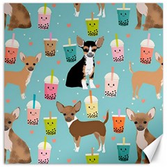 Chihuahua Bubble Kawaii Boba Tea Cute Dog Canvas 12  X 12 