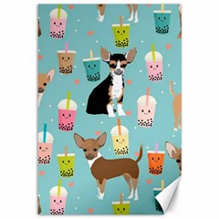 Chihuahua Bubble Kawaii Boba Tea Cute Dog Canvas 12  X 18 