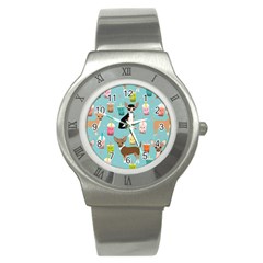 Chihuahua Bubble Kawaii Boba Tea Cute Dog Stainless Steel Watch