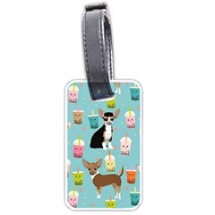 Chihuahua Bubble Kawaii Boba Tea Cute Dog Luggage Tag (one Side) by Wav3s