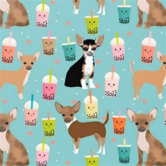 Chihuahua Bubble Kawaii Boba Tea Cute Dog Play Mat (rectangle) by Wav3s