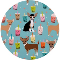 Chihuahua Bubble Kawaii Boba Tea Cute Dog Uv Print Round Tile Coaster by Wav3s