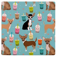 Chihuahua Bubble Kawaii Boba Tea Cute Dog Uv Print Square Tile Coaster  by Wav3s