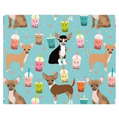 Chihuahua Bubble Kawaii Boba Tea Cute Dog Premium Plush Fleece Blanket (medium) by Wav3s