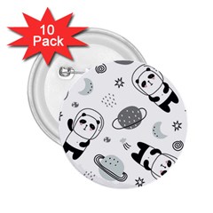 Panda Floating In Space And Star 2 25  Buttons (10 Pack) 