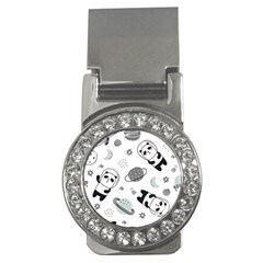 Panda Floating In Space And Star Money Clips (cz) 